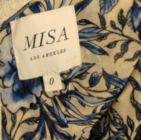 Nwot Misa Los ANGELES Floral Blue and White Women's Dress 0 - Picture 12 of 15